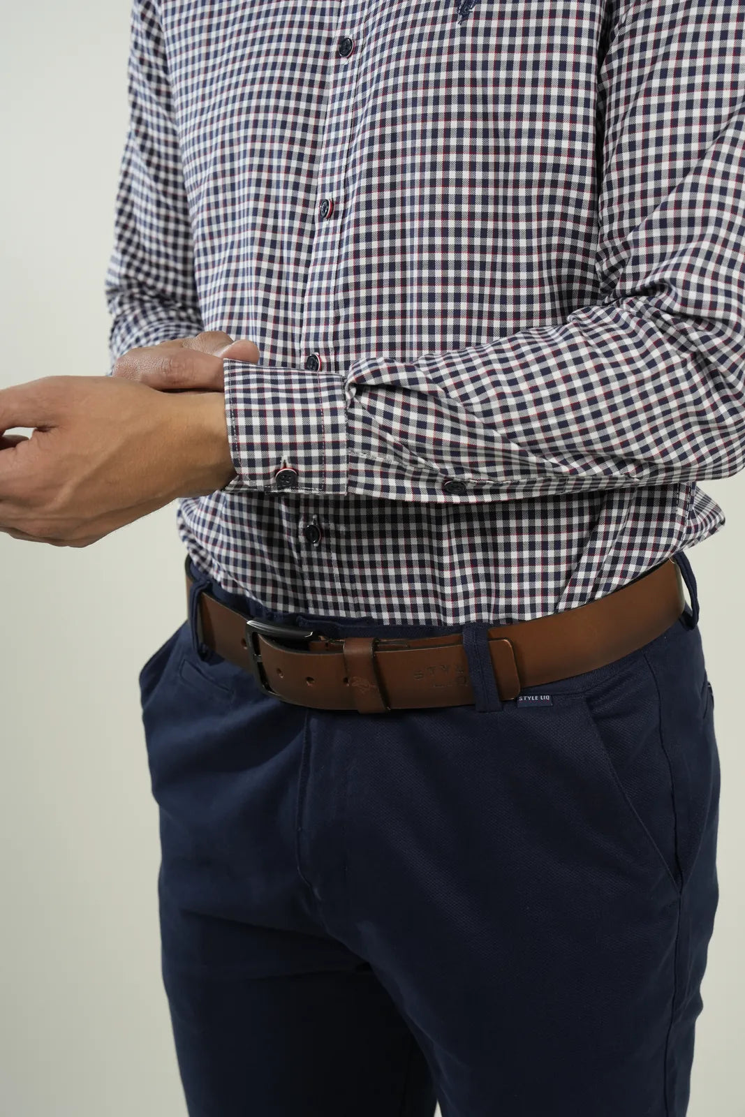 Camisa Burgundy Microcheck