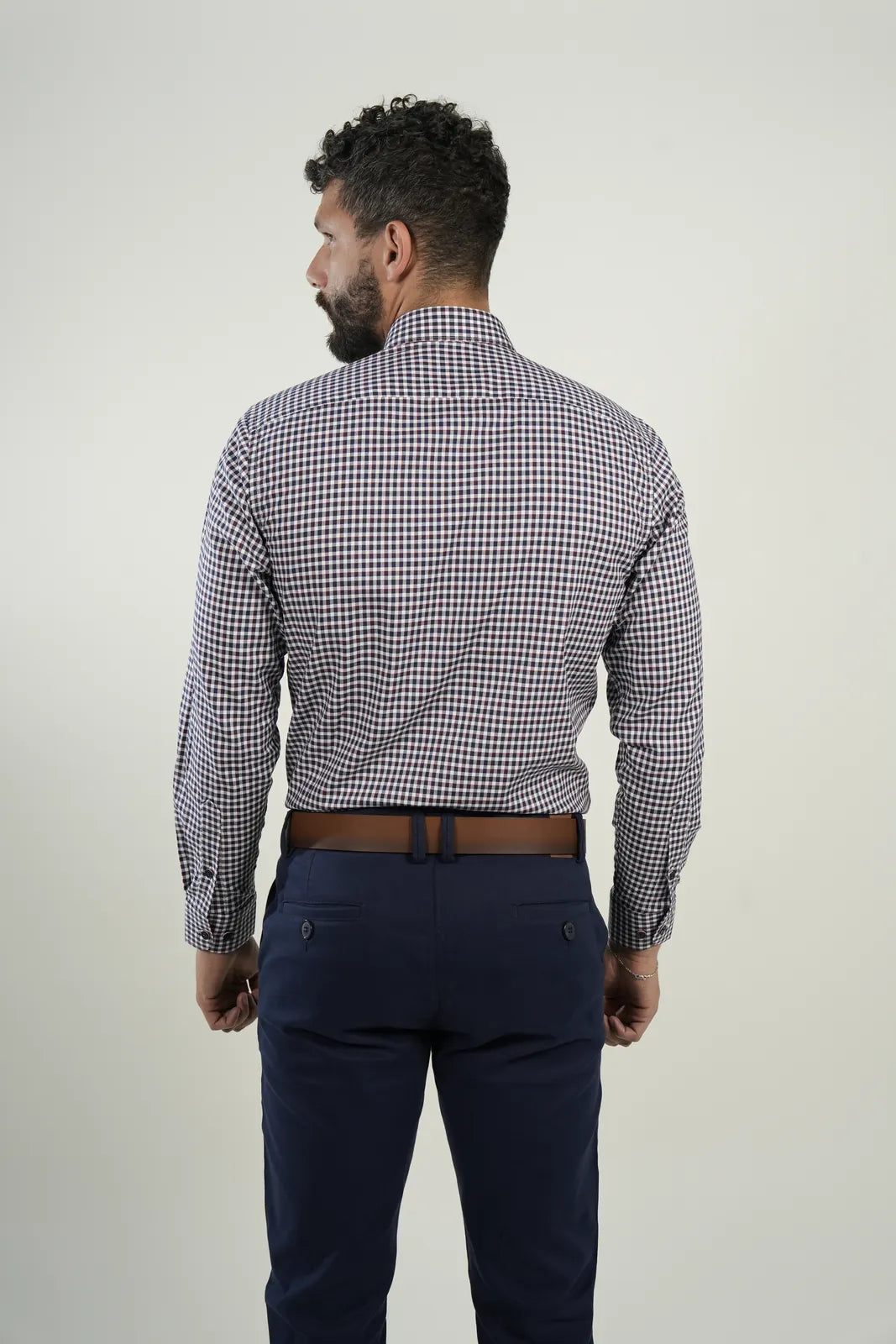 Camisa Burgundy Microcheck