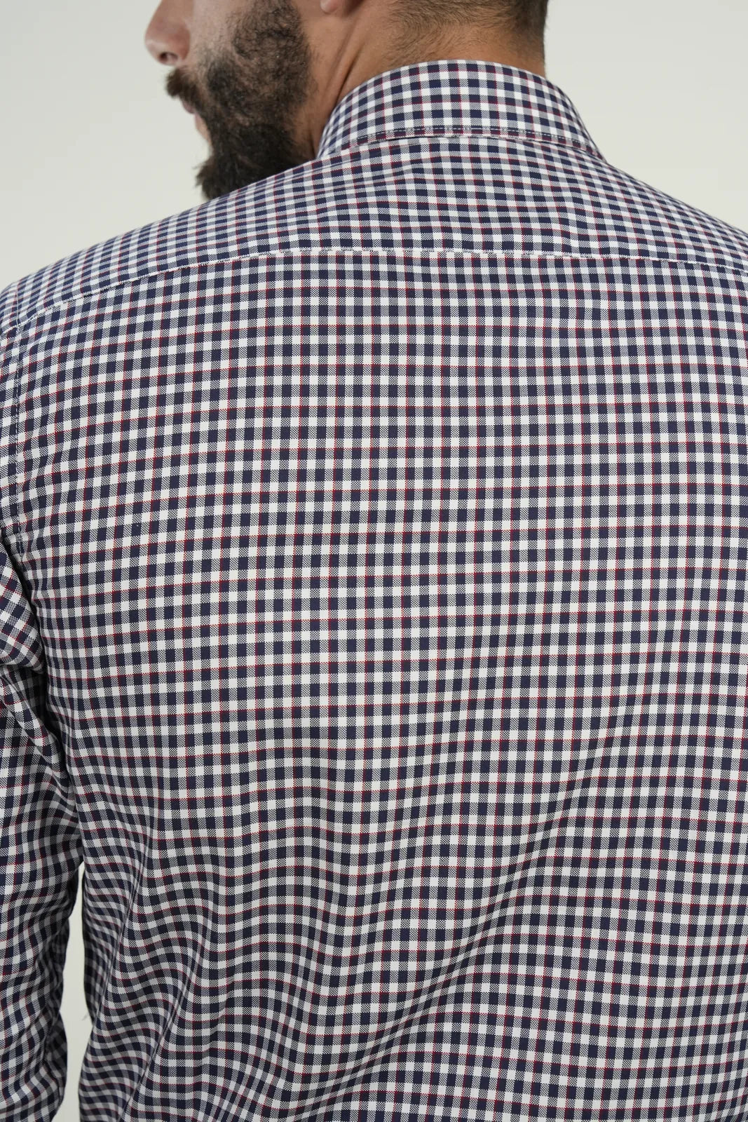 Camisa Burgundy Microcheck
