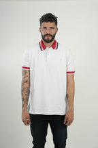 Polo White Red Trim