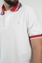 Polo White Red Trim