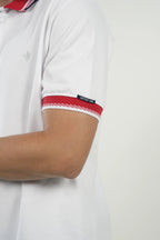 Polo White Red Trim