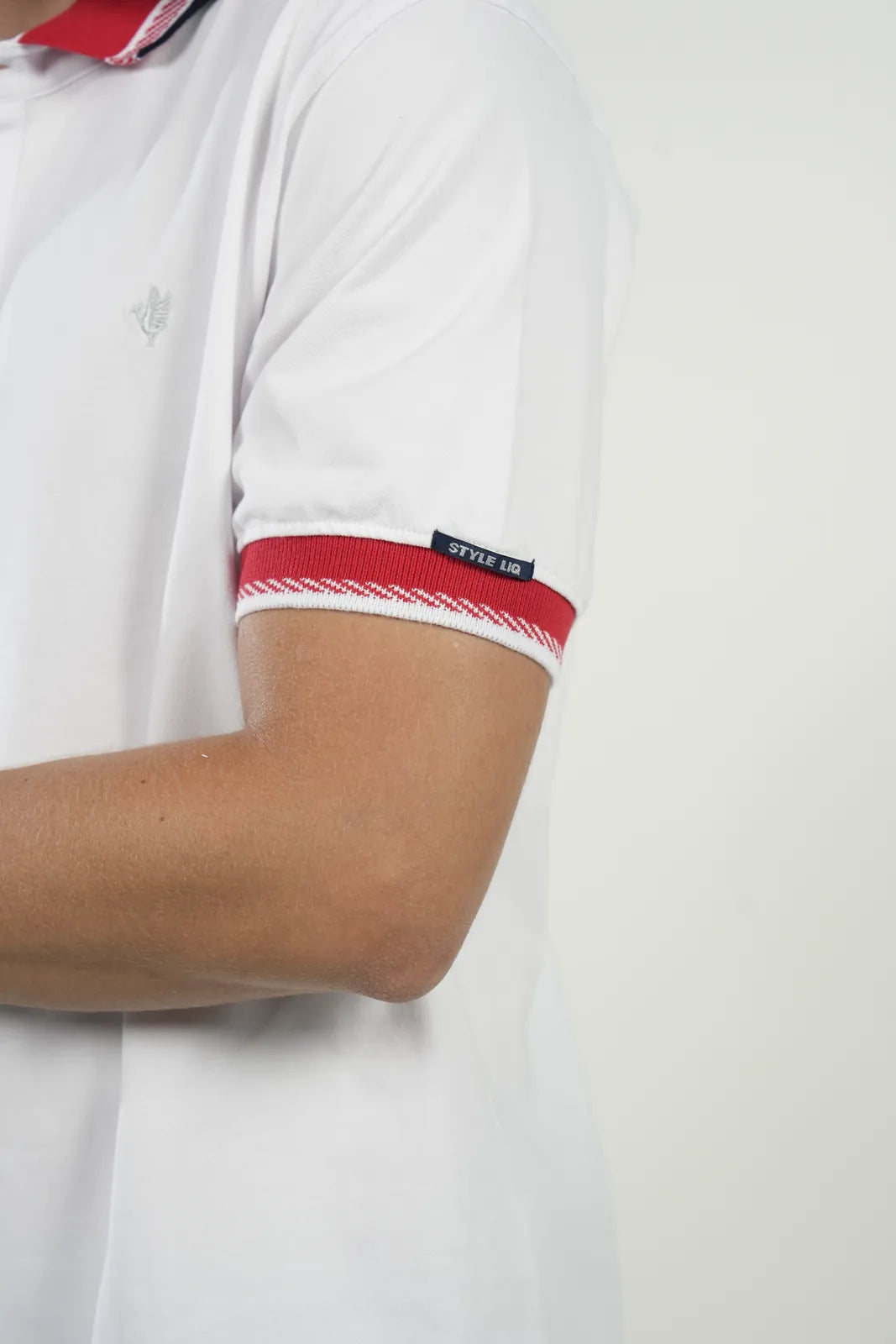 Polo White Red Trim
