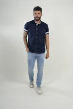 Camisa Navy Check Trim