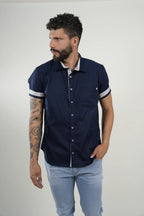 Camisa Navy Check Trim