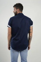 Camisa Navy Check Trim