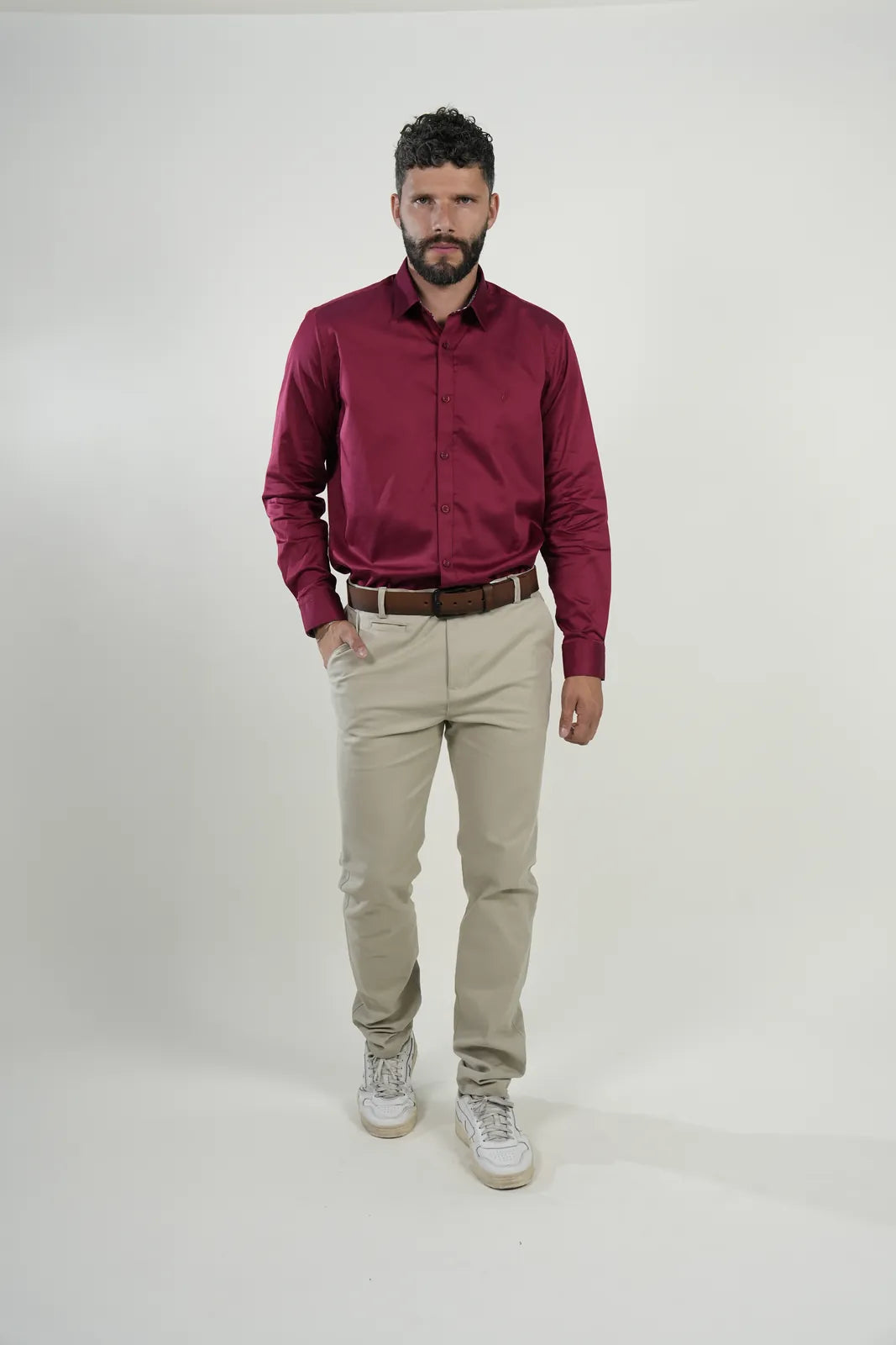 Camisa Burgundy Satin