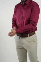 Camisa Burgundy Satin