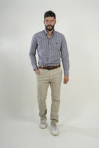 Camisa Navy Microcheck