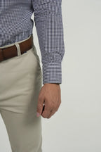 Camisa Navy Microcheck