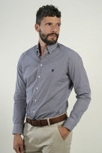 Camisa Navy Microcheck
