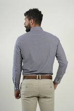 Camisa Navy Microcheck