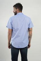 Camisa Blue Microcheck Short Sleeve