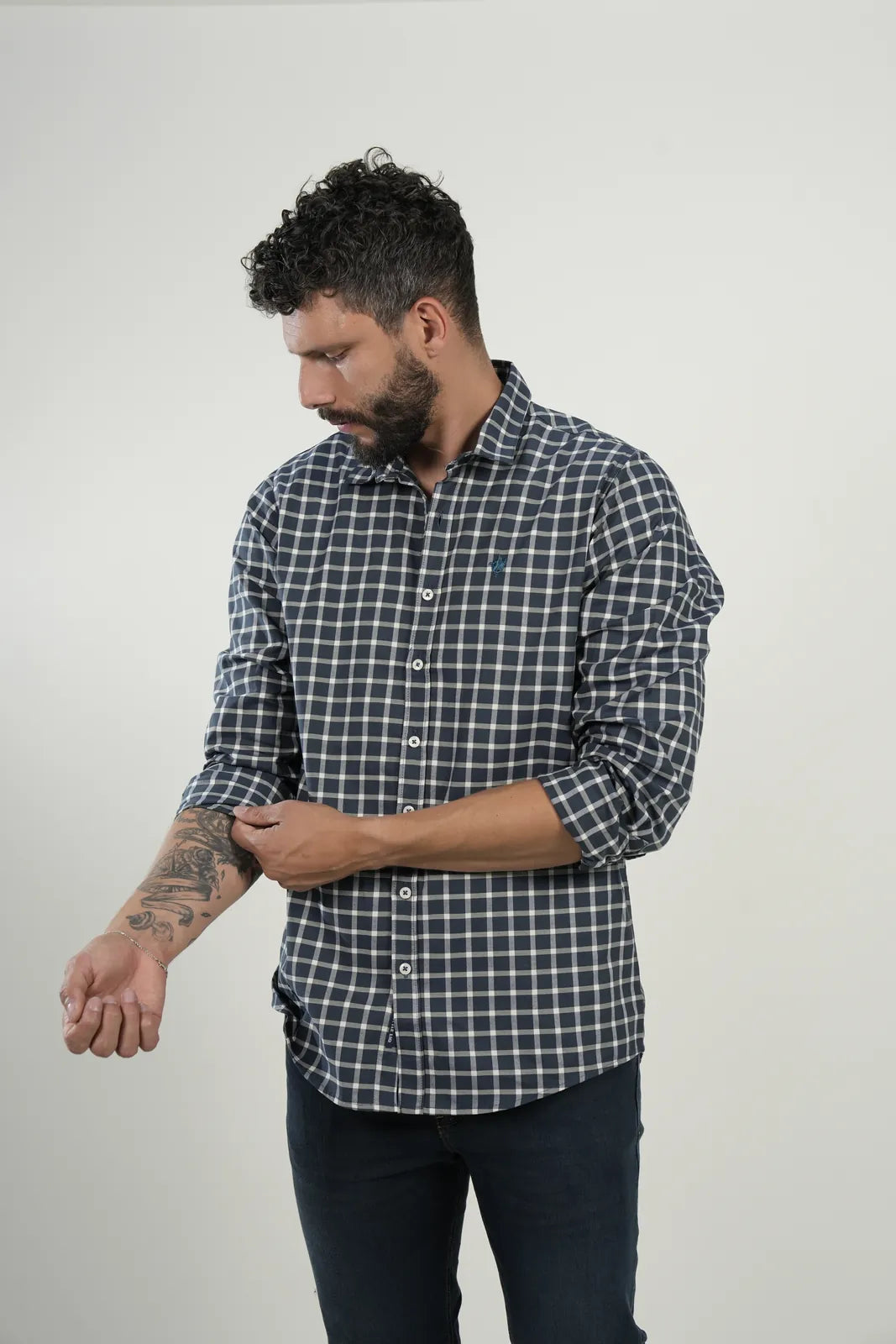 Camisa Navy Check Modern