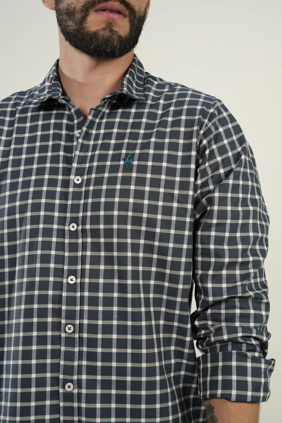 Camisa Navy Check Modern