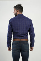Camisa Navy Windowpane