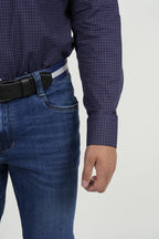 Camisa Navy Grid Classic