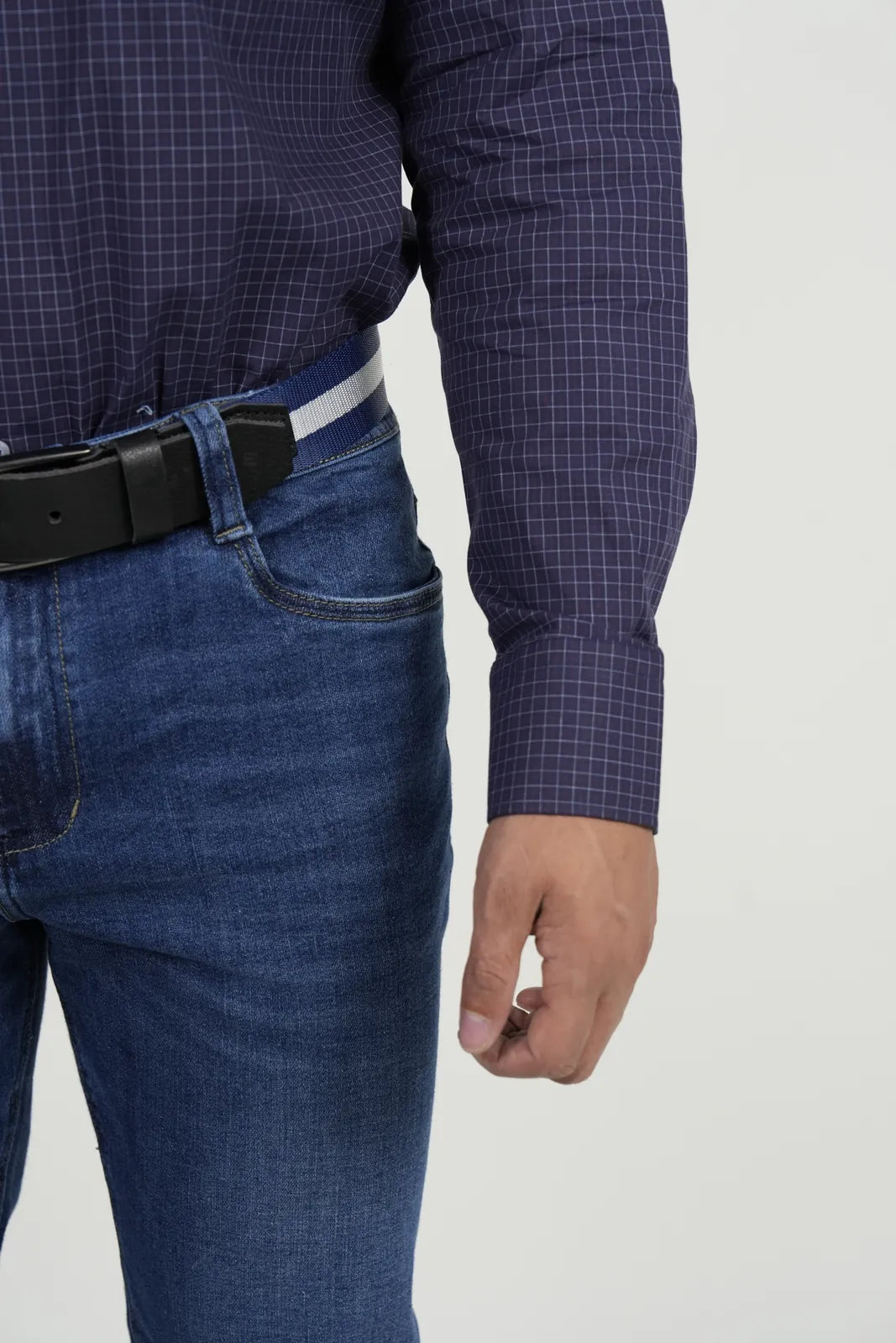 Camisa Navy Grid Classic