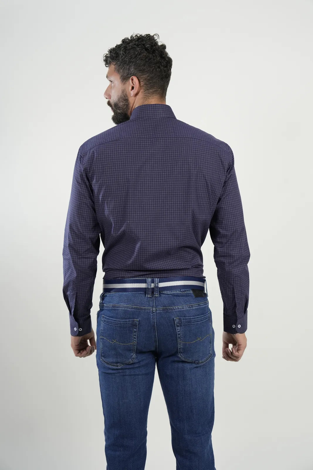 Camisa Navy Grid Classic