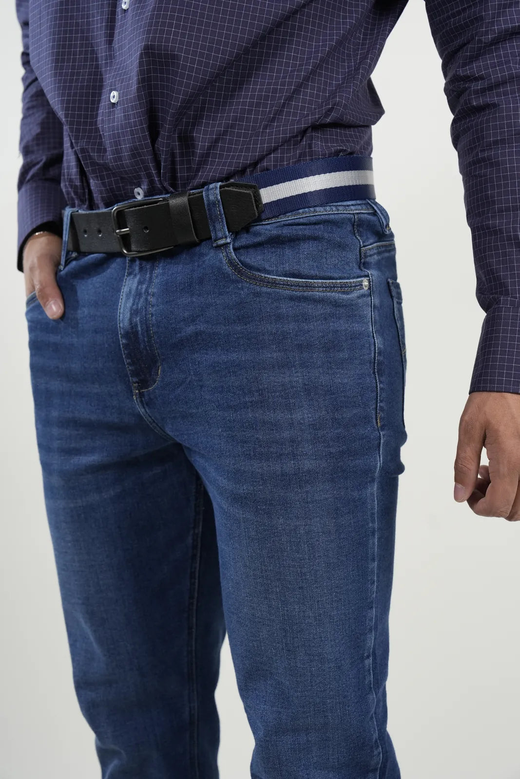 Jean clásico azul hombre