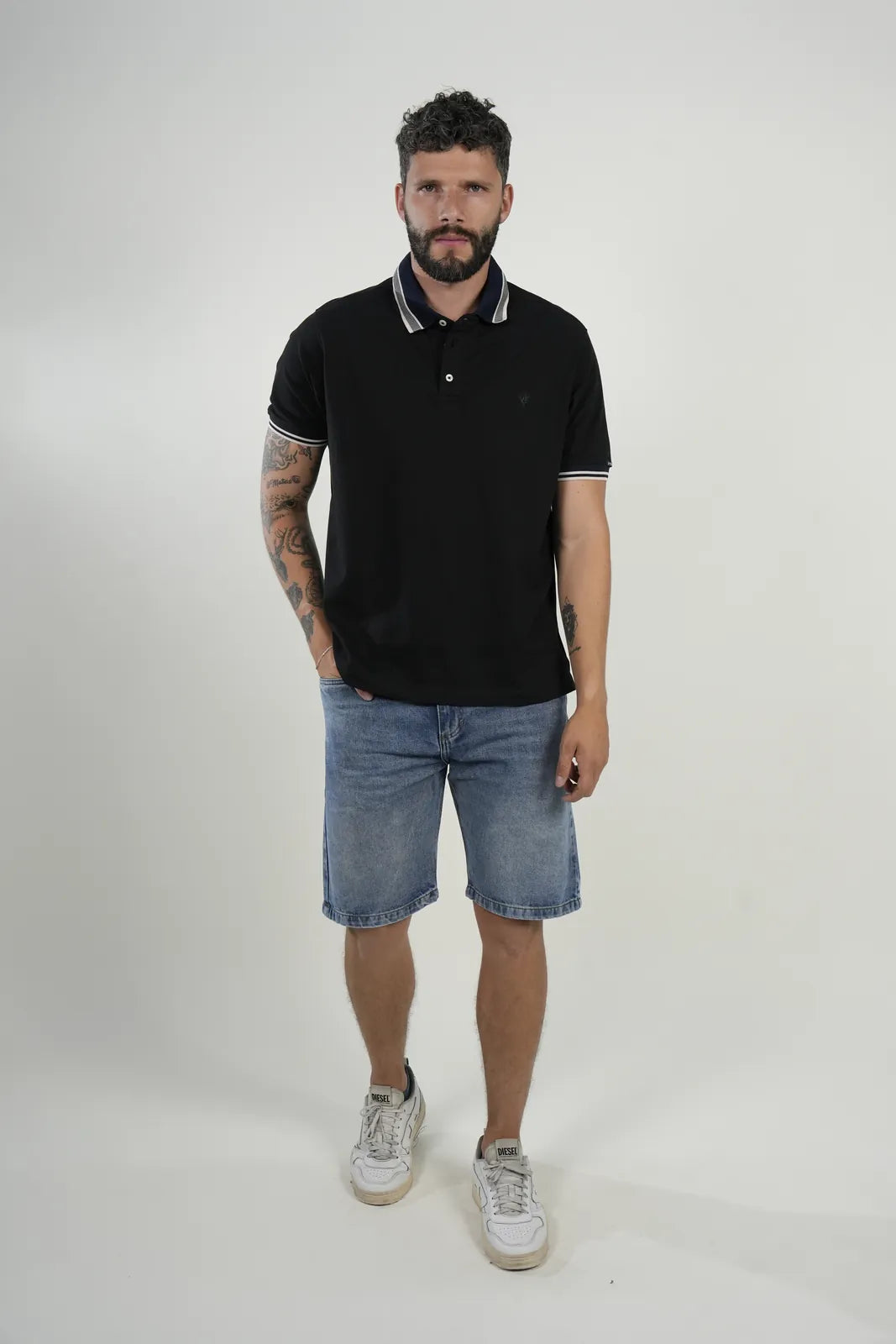 Polo Black Contrast Trim