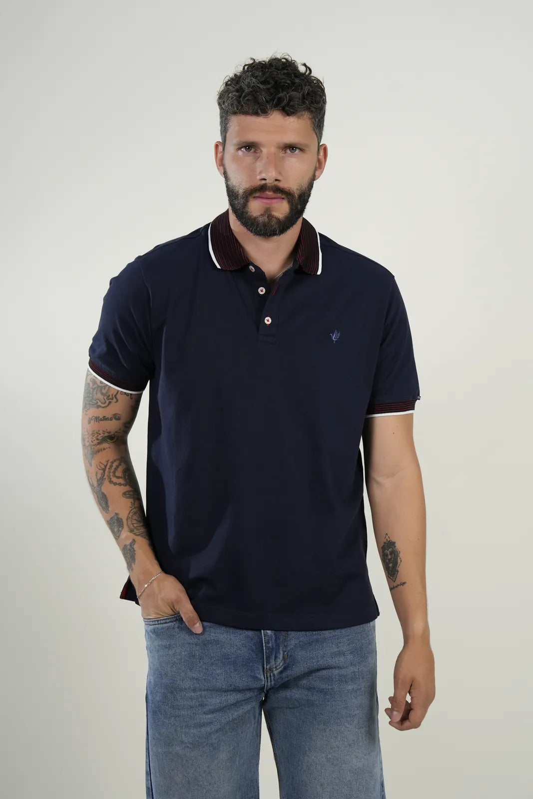 Polo Navy Bordeaux Trim