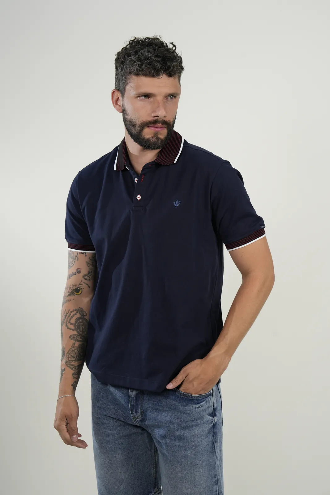 Polo Navy Bordeaux Trim