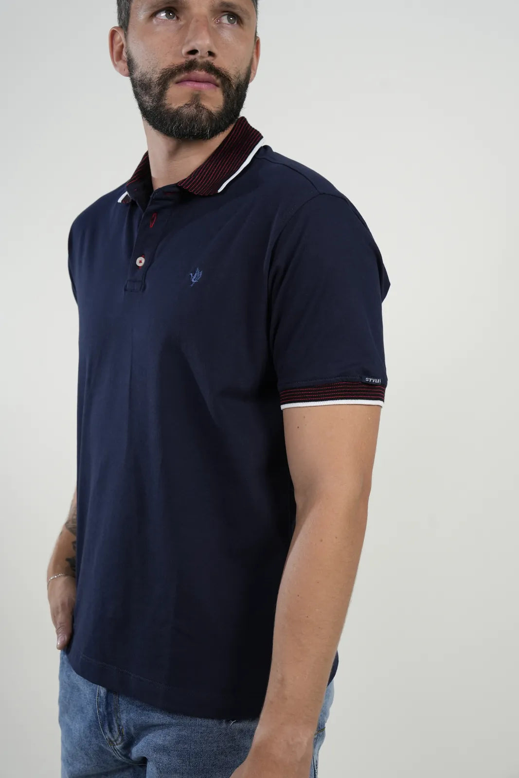 Polo Navy Bordeaux Trim