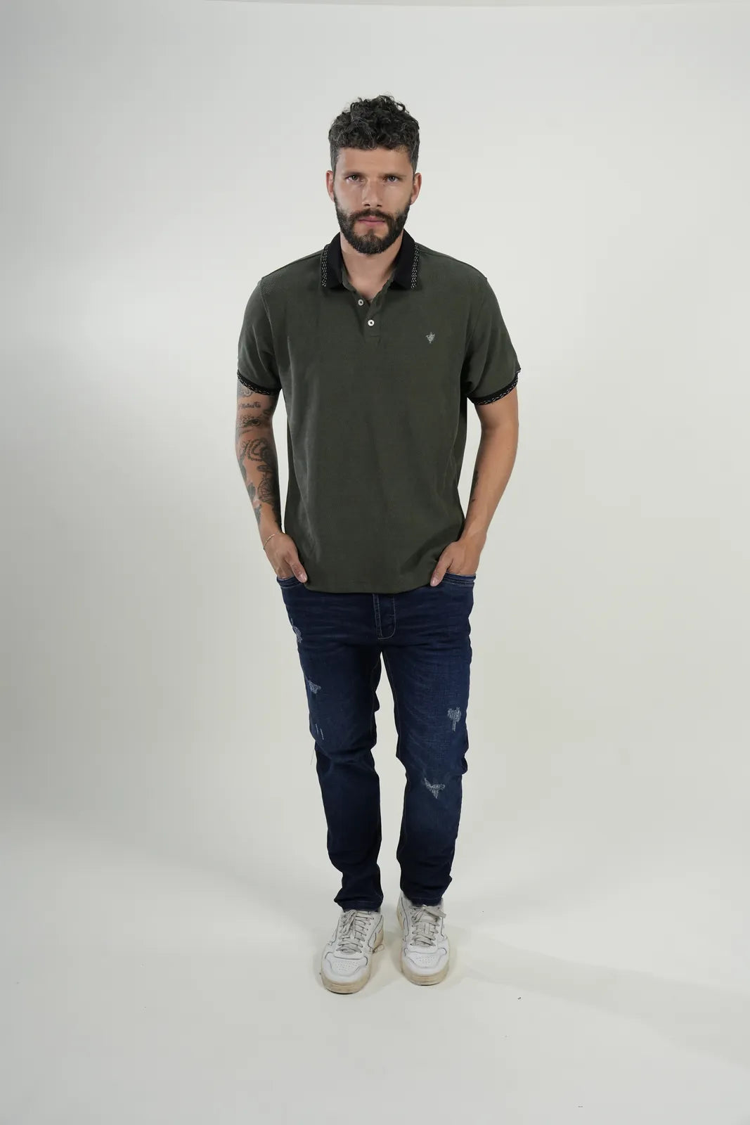 Polo Olive Stripe Classic