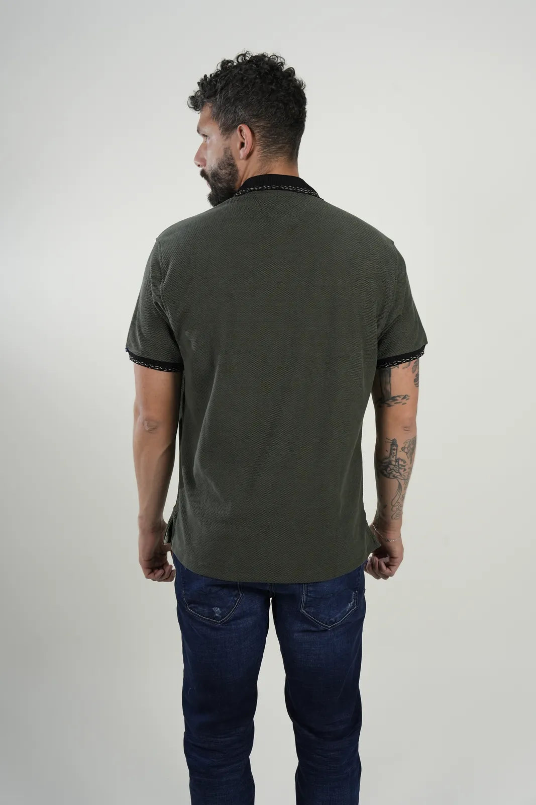 Polo Olive Stripe Classic