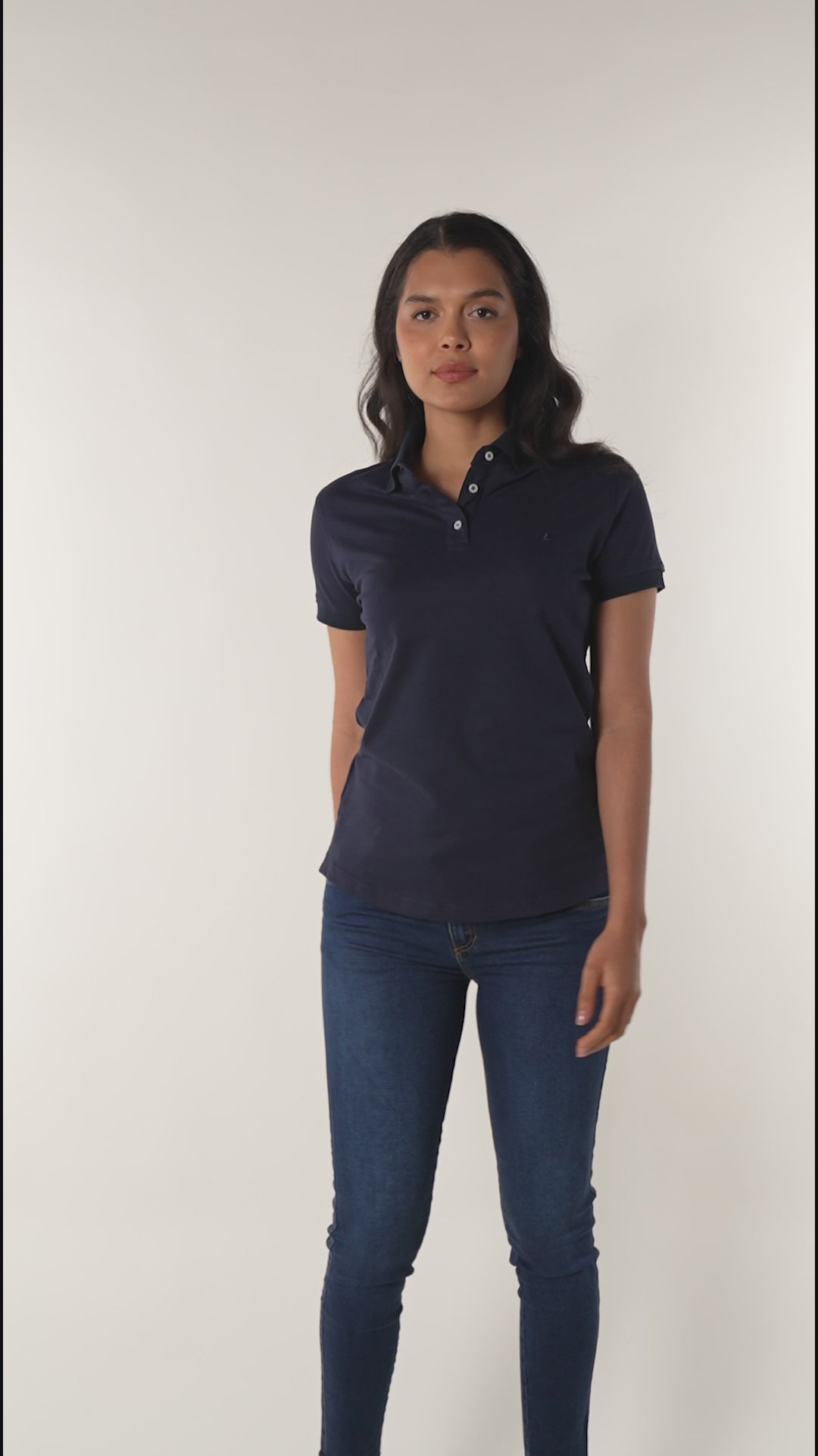 Camiseta tipo polo para mujer manga corta