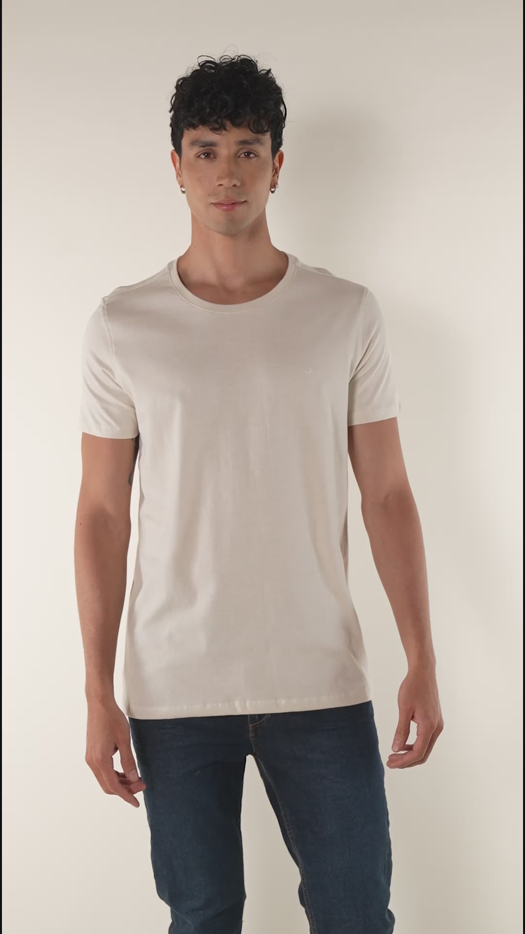 Camiseta básica para hombre manga corta cuello redondo