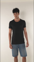 Camiseta básica para hombre manga corta cuello redondo