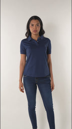 Camiseta tipo polo para mujer manga corta
