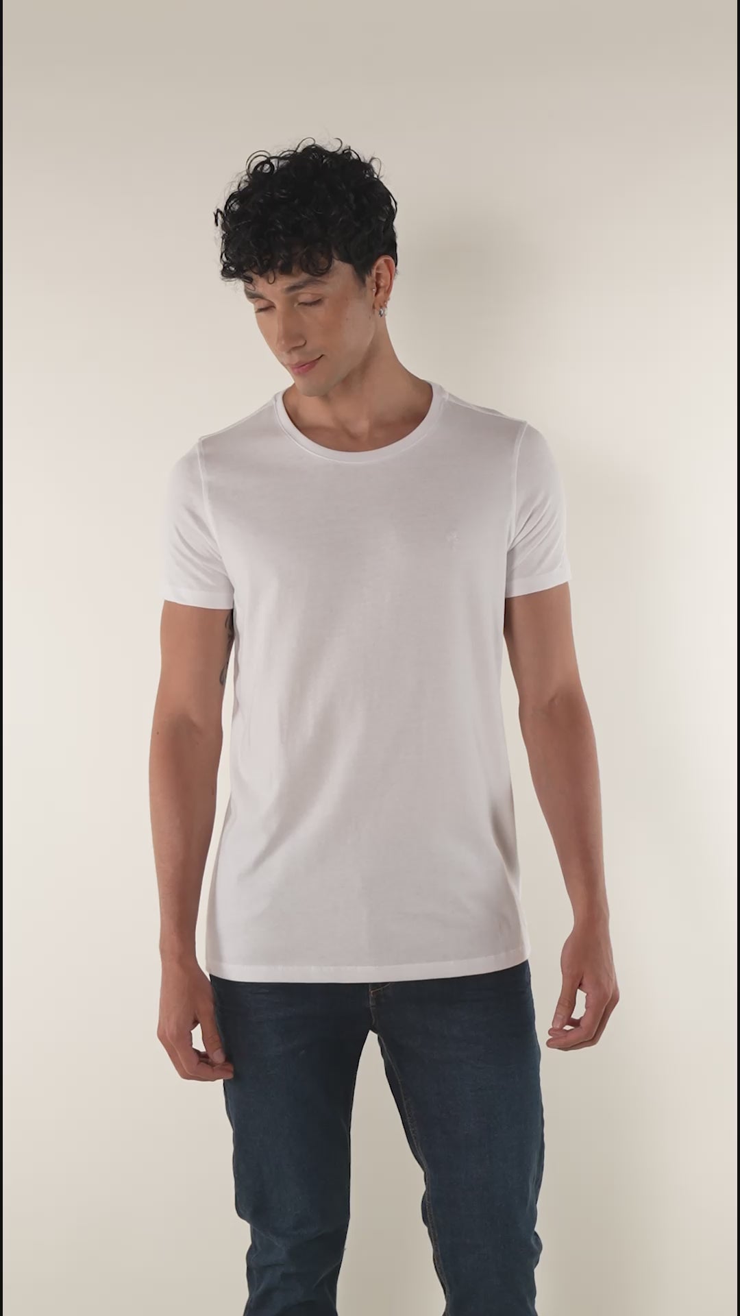 Camiseta básica para hombre manga corta cuello redondo