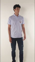Camisa para hombre manga corta color azul claro
