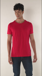 Camiseta básica para hombre manga corta cuello redondo