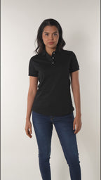 Camiseta tipo polo para mujer manga corta