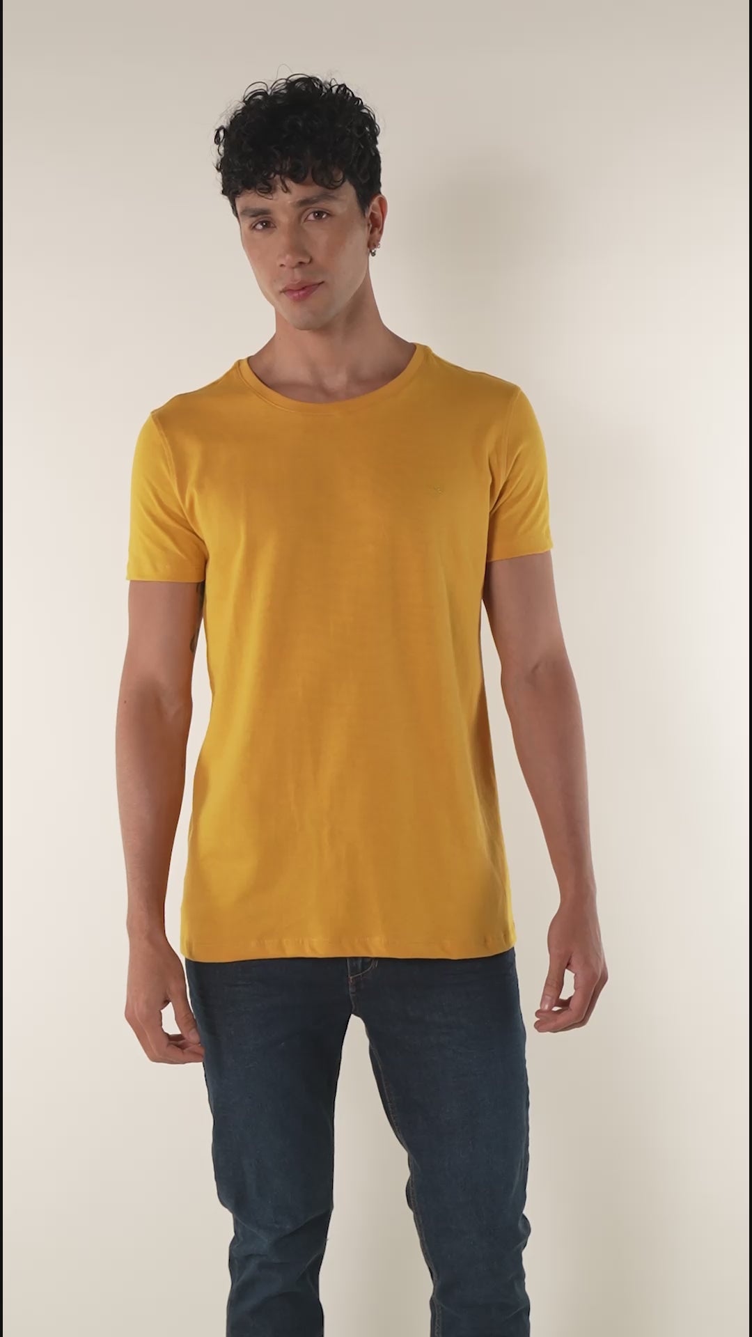 Camiseta básica para hombre manga corta cuello redondo